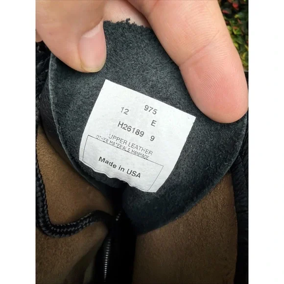 Double H 975 Black Leather Cap Toe Combat Jump Boots MADE IN USA MENS 12E 12 - Picture 7 of 7